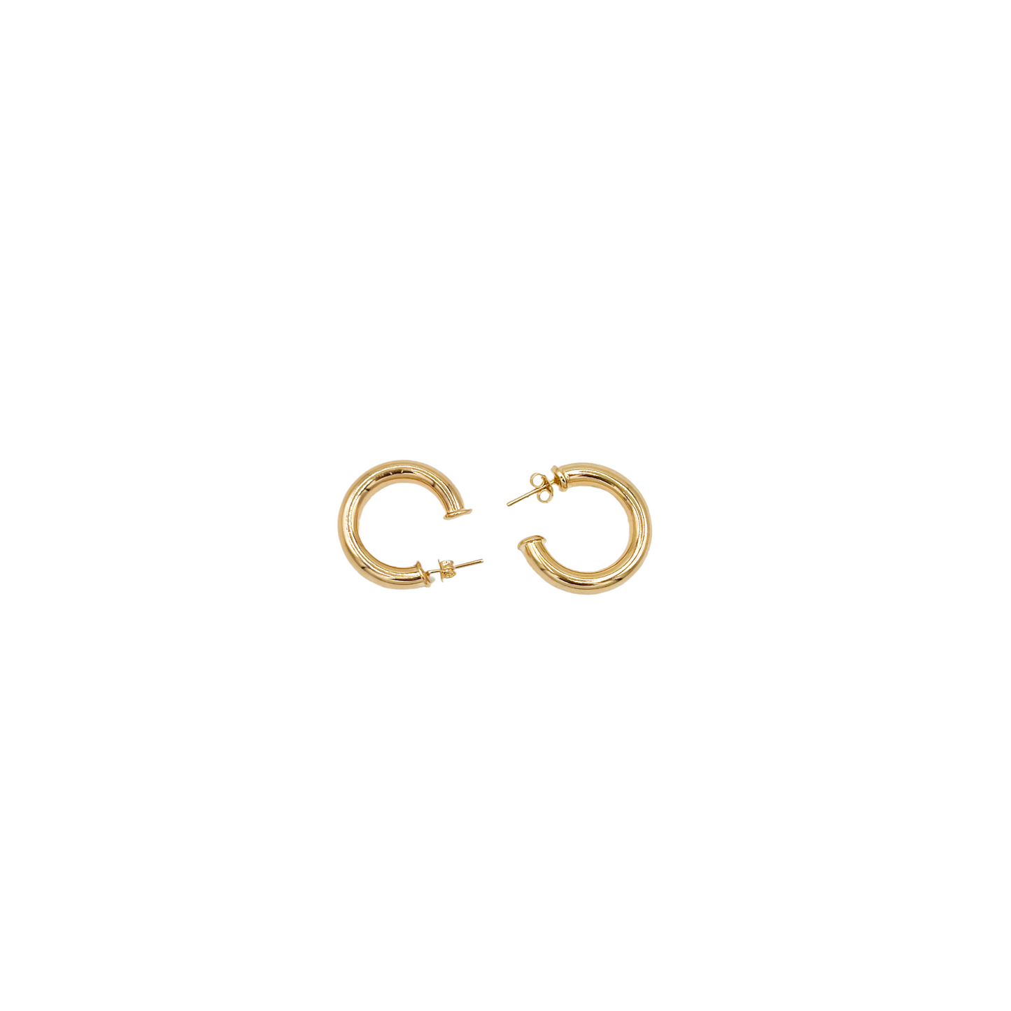 Roop Jewelry chunky hoops. Gold-filled chunky hoops. Silver hoops. bipoc jewelry boutique Oakland. South Asian jewelry business.