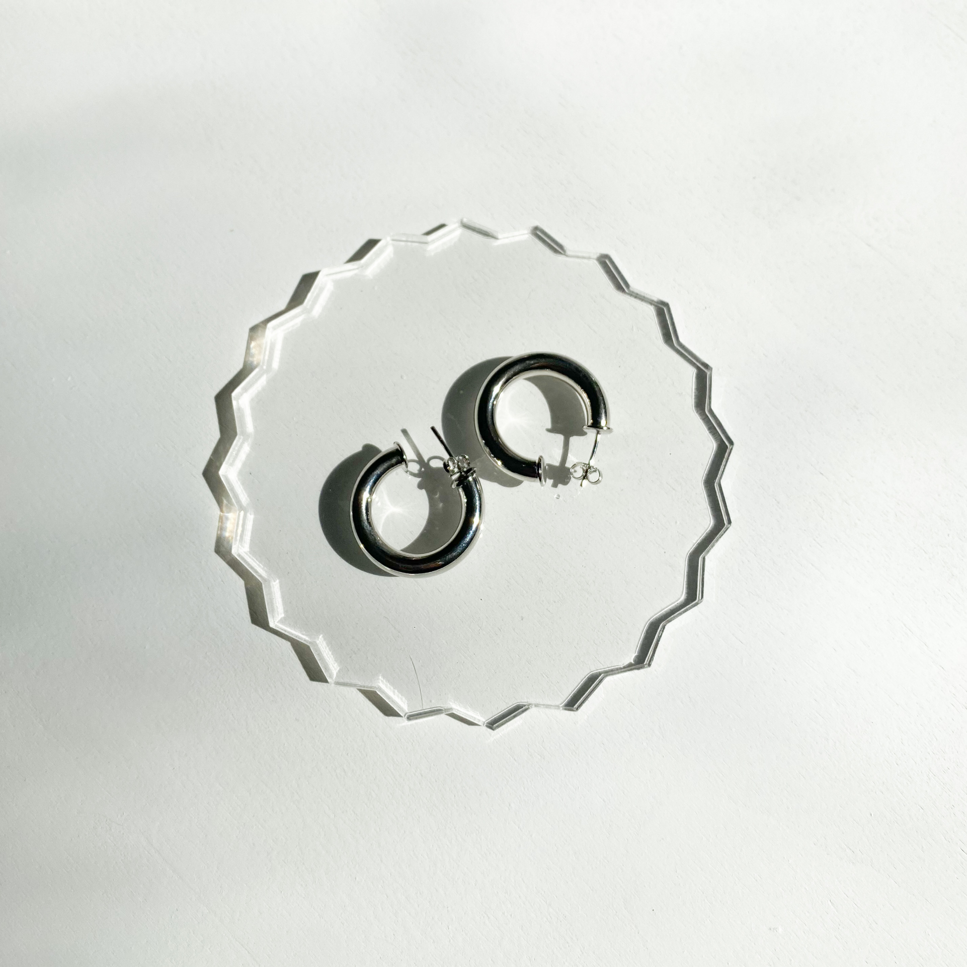 Roop jewelry chunky silver hoops. Silver jewelry in Oakland, Ca. Jewelry boutique in Oakland. Jewelry shop in Oakland.