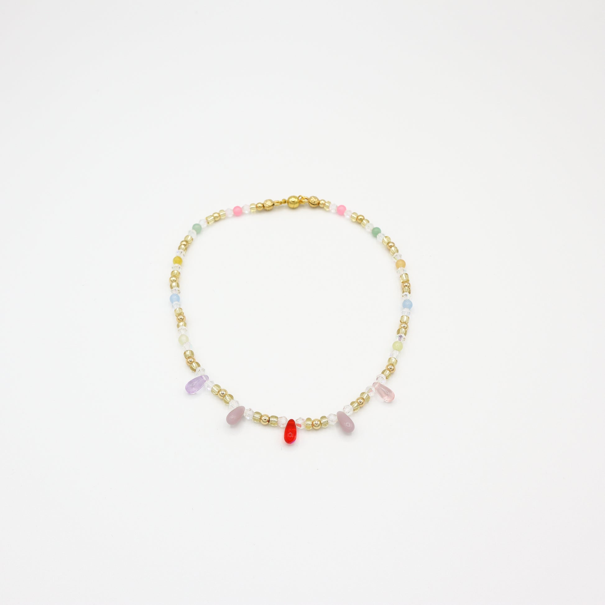 Roop Jewelry Aurora Choker. Colorful glass choker, made in Oakland, Ca. AAPI jewelry business. 