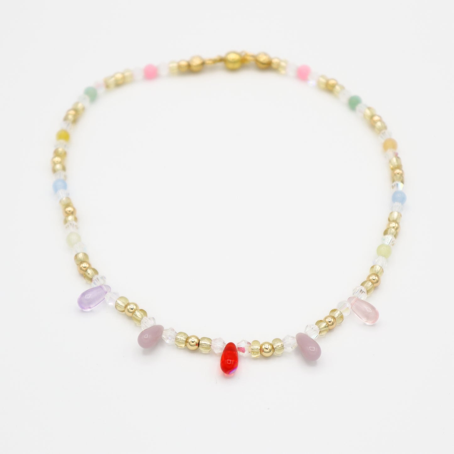 Roop Jewelry Aurora Choker. Colorful glass choker, made in Oakland, Ca. AAPI jewelry business. 