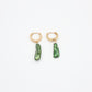 Roop Jewelry Biwa Pearl Earrings in Forest. Green pearl earrings. Shiny pearl earrings made in Oakland, Ca. 