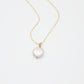 Roop Jewelry Sweet Pearl Necklace in Vermeil. Simple coin pearl necklace. Handmade pearl jewelry from Oakland, Ca.